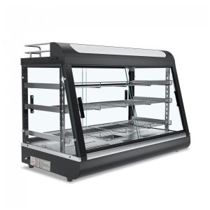 Expositor Aquecedor de Alimentos Comercial Anpuce 3 Níveis 89 cm Preto com Prateleira Superior para Leite e Suco
