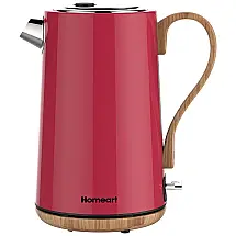 Chaleira Elétrica 1.7L em Aço Inoxidável com Desligamento Automático e Proteção Contra Fervura, 1500W, 110v, HOMEART, Vermelho