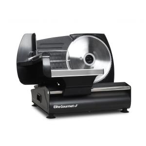 Fatiador de Frios Elétrico, Lâmina de Aço Inoxidável e Espessura Ajustável, 110v, ELITE GOURMET EMT 625B, Preto