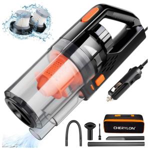 CHERYLON Asprador de Pó Automotivo Portátil com Fio 150W, 7500Pa, Cinza
