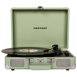Vitrola Toca-Discos Cruiser Plus, Vintage, 3 Velocidades, Bluetooth, Maleta, CR8005F-MT Crosley, Menta