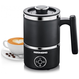 Espumador de Leite Elétrico 300 mL 4 em 1 em Aço Inoxidável, 110V, REDMOND, Preto