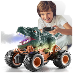 Carro Dinossauro de Controle Remoto RC 2,4 GHz com Spray de Luz e Som para Crianças Acima de 3 Anos, Bennol