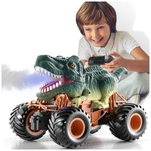 Carro Dinossauro de Controle Remoto RC 2,4 GHz com Spray de Luz e Som para Crianças Acima de 3 Anos, Bennol