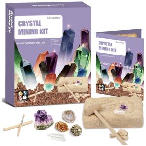 Stemclas Kit de Escavação de Cristais para Crianças de 6 anos ou mais