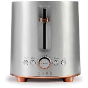 Café Torradeira Elétrica de 2 Fatias com 8 Níveis de Tostagem e Função Bagel, 110v, CAFE C9TMA2S2PS3, Prateado