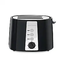 Torradeira Elétrica 2 Fatias com 6 Níveis de Tostagem e Bandeja de Migalhas, 110V 750W, SEEDEEM, Preta