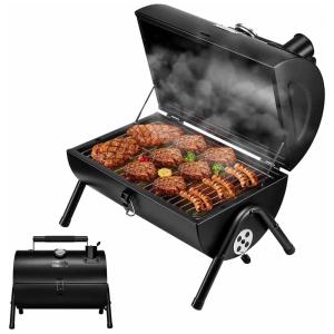 MAISON HUIS Churrasqueira a Carvão Portátil e Compacto serve até 8 Pessoas, Preta