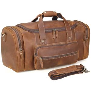 Polare Bolsa de Viagem Masculina Clássica de Couro , Marrom