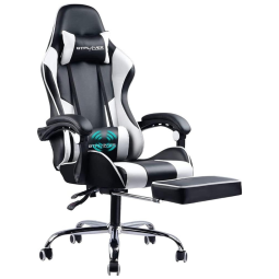 Cadeira de Escritório Gamer Reclinável e Ergonômica com Apoio para Lombar, Branca, GTPLAYER, Branco