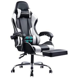 Cadeira de Escritório Gamer Reclinável e Ergonômica com Apoio para Lombar, Branca, GTPLAYER, Branco