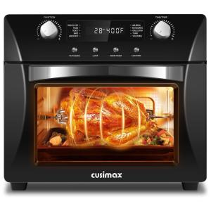 Forno Elétrico de Bancada 10 em 1 com 24 Litros de Capacidade e Função AirFyer, 110V 1700W, CUSIMAX, Preto
