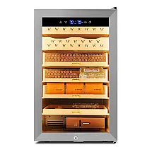 Humidor Elétrico Woodronic WA-E-Humidor para 400 Charutos 70L Controle de Temperatura e Umidade Prata