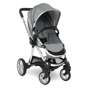 Carrinho de Bebê Completo com Sistema de Viagem, Barra, Alça Costuradas à Mão, Proteção Contra Insetos e Chuva, EGG, Cinza