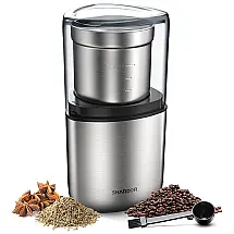 Moedor de Café e Grãos Elétrico Profissional 50g, Aço Inoxidável, 110v, SHARDOR CG715S UL, Prateado