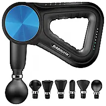 Massageador Pistola Elétrico Profissional Sem Fio 6 Acessórios e 3 Velocidades, BAORUITH, Preto