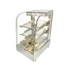 Estufa Aquecedora Comercial KOUWO 3 Prateleiras Vidro Temperado Porta Traseira Gaveta Migalhas 500W 110V, 49cm