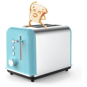 Canbrake Torradeira Elétrica de 2 Fatias com 6 Níveis de Tostagem e Função Bagel, 110V, 750W, Azul