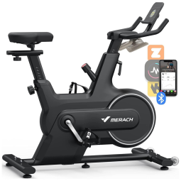 Bicicleta Ergométrica Magnética com Suporte para Tabletes e Bluetooth, MERACH MR 667, Preto