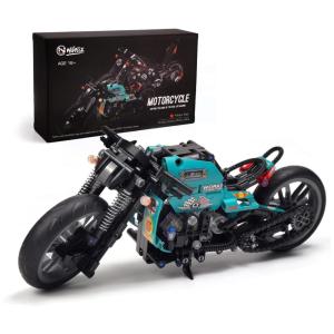 Kit de Construção Motocicleta com 431 Peças para Adolescentes e Adultos, Nifeliz, Azul