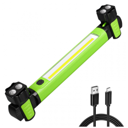 Luz de trabalho LED 20W 2500LM Magnética Recarregável USB, ROPELUX JF728AU, Verde