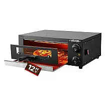 Forno de Pizza Elétrico VEVOR PSL-12 Preto 30 cm 1450W Timer Duplo Resistor 110V