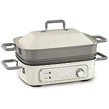 Churrasqueira Elétrica, multifuncional, para 7 pessoas, 5 litros, 1400 W, branca, 110v, CUISINART GR M3, Branco