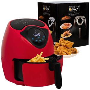 Deco Chef Fritadeira Elétrica Air Fryer 30L, com Painel de Controle Digital, 110V, Vermelha