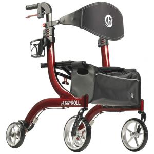 Andador Adulto Idoso HurryCane com Assento, Suporta até 136 Quilos, Vermelho