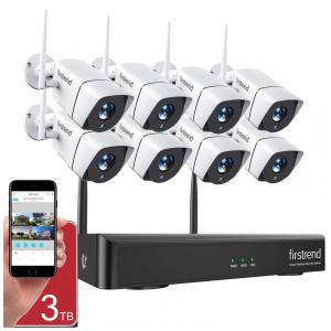 Sistema de Câmera de Segurança 8 Canais 1080p HD 3TB 8 Câmeras Firstrend W883M3T XM