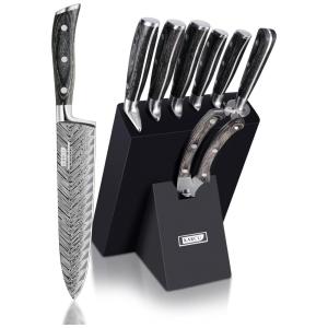 Karcu Conjunto de Facas com Bloco de Bancada e Cabo Ergonômico, 15 Peças