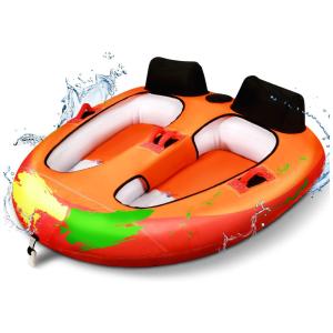 Boia Rebocável Aquática para 2 Pessoas, CAREBODA, Laranja Claro