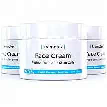 Facial Anti Idade 30 ml com Colágeno para Mulheres, 3 Unidades, KREMOTEX 011, Azul
