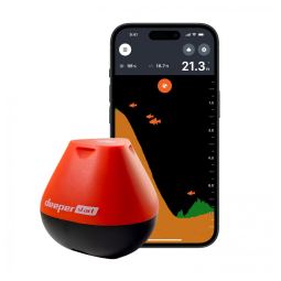 START Sonar de Pesca Inteligente até 50M com Wi Fi Compatível com IOS e Android não Utiliza Dados Móveis, DEEPER, Vermelho