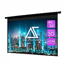 Tela de projeção motorizada 104" Akia Screens 4:3 MaxWhite 2 controle remoto teto/parede 110V