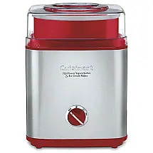 Sorveteira Isolamento Duplo 1,8kg Metal Escovado Congela em 25 Minutos, CUISINART ICE 30R, Vermelho