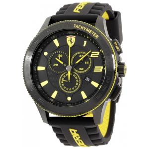 Relgio de Pulso Movimento em Quartzo e Ao Inoxidvel Com Data e Crongrafo, FERRARI, Preto