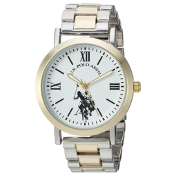 Relógio An de qartzo analógico feminino com alça de liga leve, doi ton, 8, U.S. POLO ASSN. USC40261AZ, Dorado