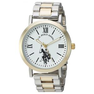 Relógio An de qartzo analógico feminino com alça de liga leve, doi ton, 8, U.S. POLO ASSN. USC40261AZ, Dorado