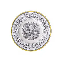 Prato para Aperitivo 15 cm Redondo de Porcelana Premium Villeroy Boch - Branco, Cinza e Amarelo Elegante e Prático