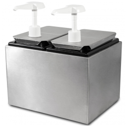 Dispenser Duplo para Molhos e Coberturas 2.5 Litros Carlisle 38502 Aço inoxidável