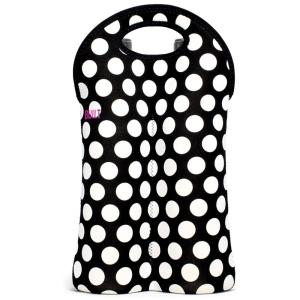 Bolsa Térmica Para Transporte de Vinhos BUILT até 2 Garrafas, Preta e Branco