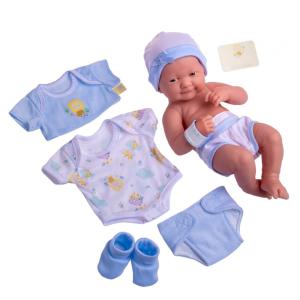 Bebê Recém-Nascido Newborn, Boneca Bebê La Newborn Nursery 35,5 cm da JC Toys - Conjunto Inclusivo de 8 Peças