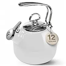 Chaleira de Chá 1.8L com Apito, Aço Inoxidável, Branca, CHANTAL 37 18S WT, Branco
