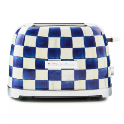 Torradeira elétrica 2 fatias MacKenzie-Childs Royal Check azul e branca inox 850W 110V