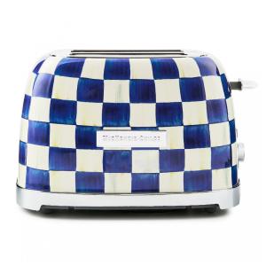 Torradeira elétrica 2 fatias MacKenzie-Childs Royal Check azul e branca inox 850W 110V