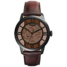 Relógio Masculino de Quartzo Automático, com Pulseira de Couro, FOSSIL ME3098, Marrom