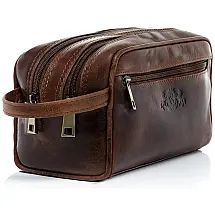 Necessaire Masculina de Couro, SID VAIN, Marrom