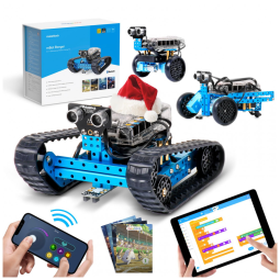 Kit Makeblock Robô Programável Educacional – Engenharia de Robótica, Programação por Blocos e Arduino, Bluetooth, STEM Crianças 8+ Azul