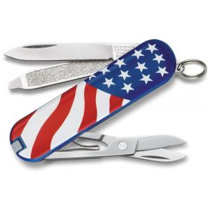 Canivete Multifuncional 7 Funções em Aço Inoxidável, Victorinox Classic SD, Bandeira Americana